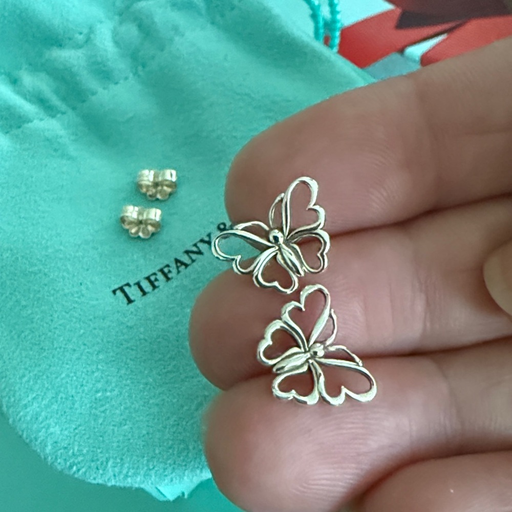 🦋Tiffany & Co. Vintage Openwork Butterfly Stud Earrings - RARE & RETIRED